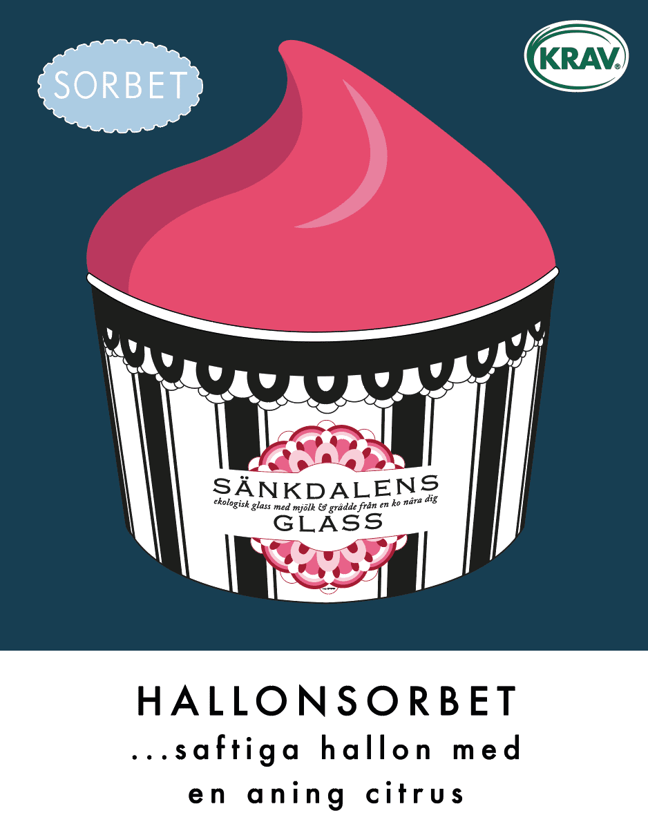 Hallonsorbet