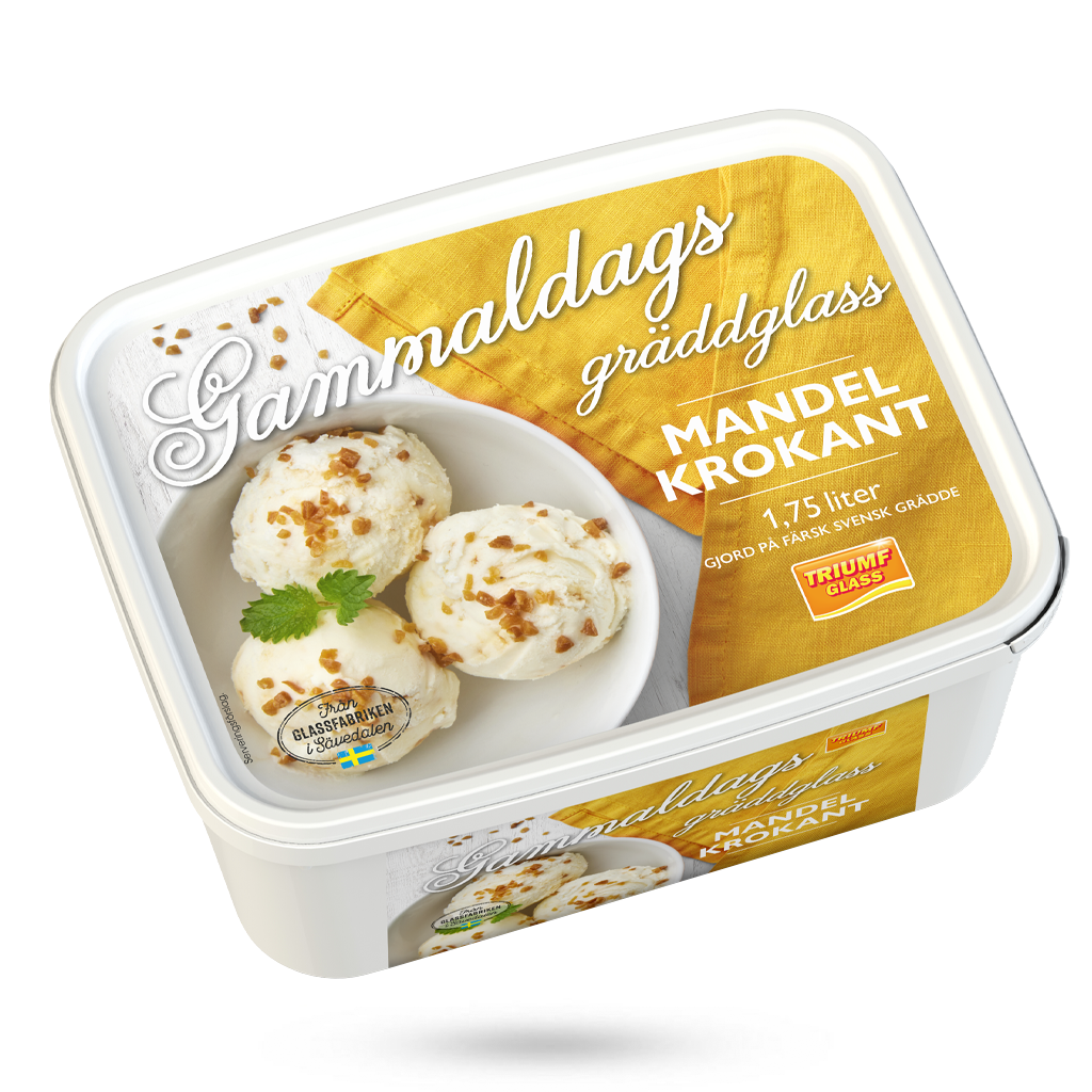 Gammaldags Gräddglass Mandelkrokant 1,75 L